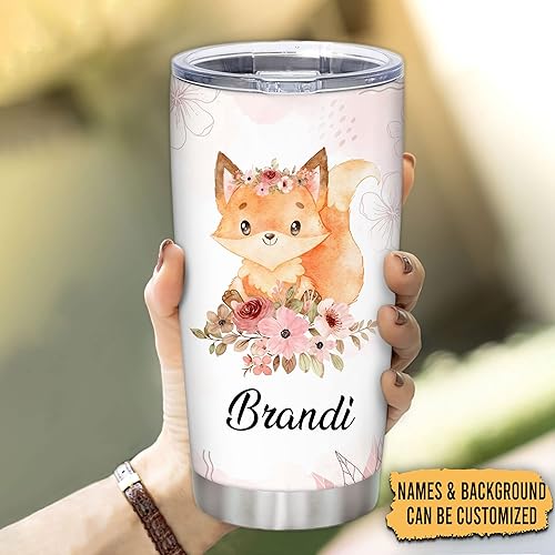 Vista 29 de Hyturle - Vaso de jirafa personalizado con aislamiento de acero inoxidable de 20 onzas, 30 onzas, taza de viaje para café, taza con tapa, regalos