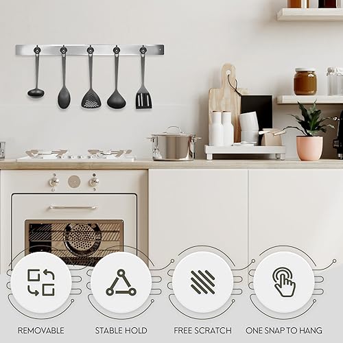 Vista 63 de NEOSMUK - Ganchos magnéticos de alta resistencia con imanes extrafuertes para colgar en refrigerador, crucero, cabinas o parrilla, color blanco