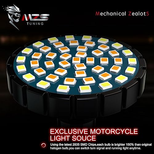 Vista 55 de MZS 1157 - Kit de luces LED para motocicleta, luces LED mejoradas, cuentas LED rojas de 2 pulgadas, estilo bala con doble color delantero o trasero