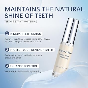 2PCS Tooth Paint,Tooth Polish White,Instant Teeth Whitening,Portable Gentle Teeth Whitening Kit,Safe Formula & Long-Lasting,10ml