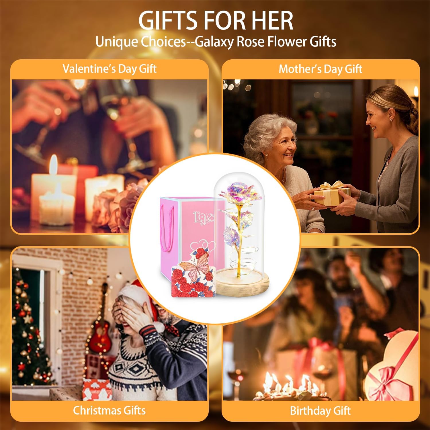 Birthday Gifts Decorations for Women,Mothers Day Rose Gifts for Mom,Rainbow Rose Flowers for Mom from Daughter or Son,Gift for Sister,Her,Grandma,Wife Christmas and Valentine Day Gifts - Image 12