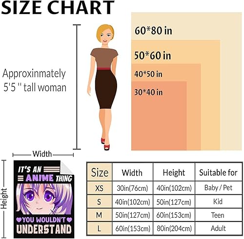 Miniatura 9 de Manta de anime  Manta pequeña de 50 x 40 pulgadas para niños, niñas y niños  Mantas suaves y cálidas para cama, sofá, color negro
