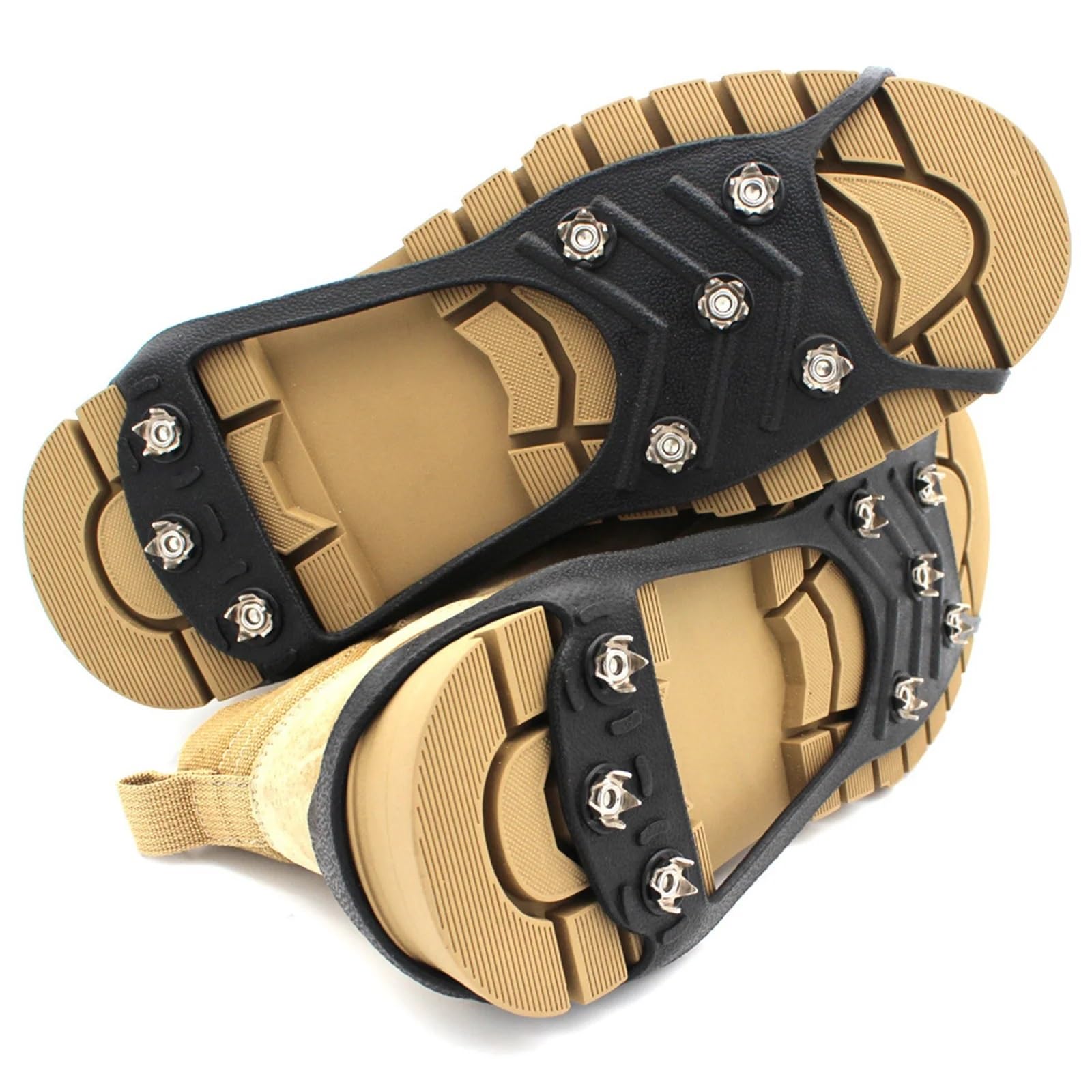 Picos de Agarre Antideslizantes 5 Pares De Tacos Hielo con 8 Clavos, Ligeros Y Antideslizantes For Caminar, Trotar, Senderismo Montañismo