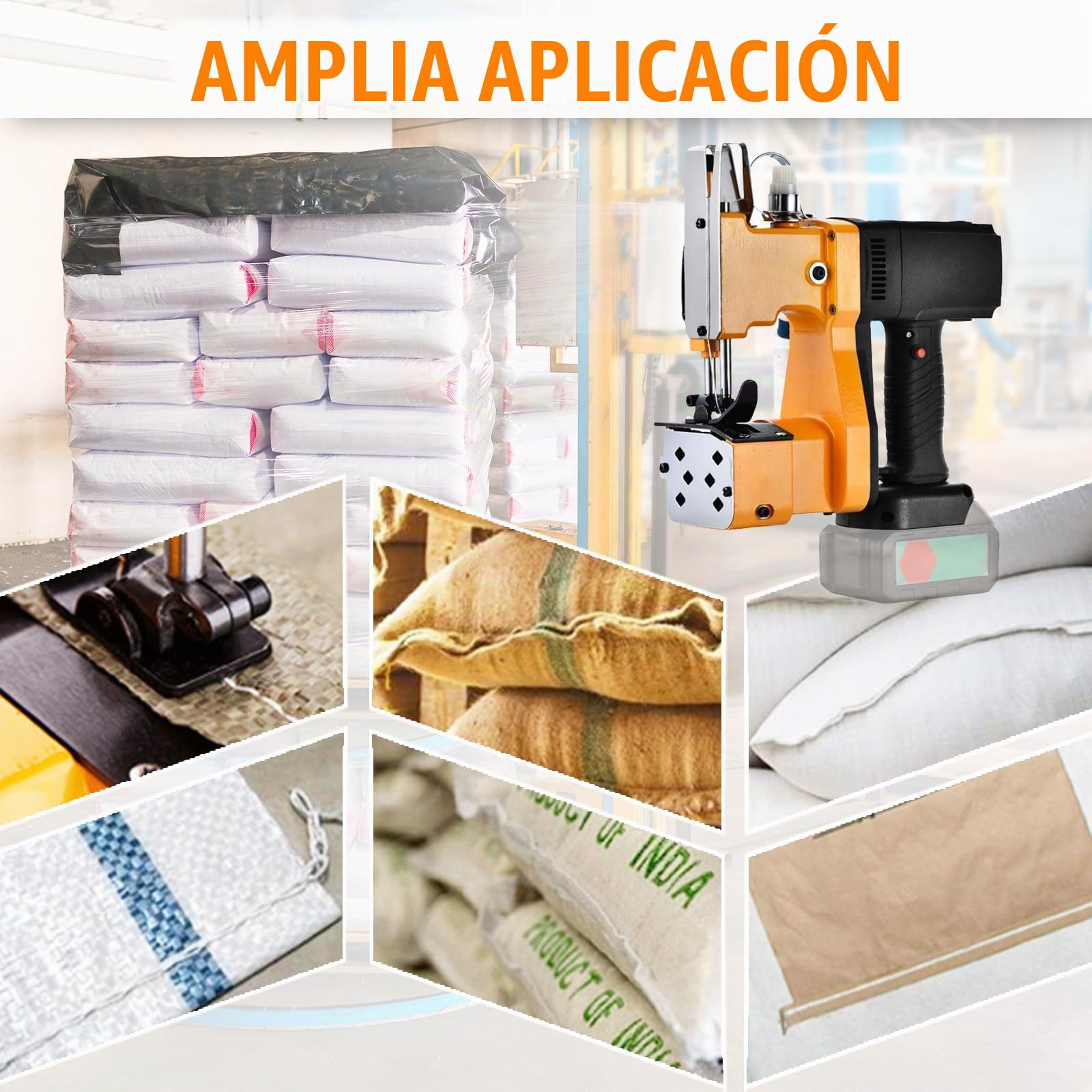 Cosedora de Sacos, Máquina de Coser Portátil para Makita Batería de 18V, Selladora Eléctrica de Costura para Bolsas de Lona, Sacos, Bolsas Tejidas y Bolsas de Papel