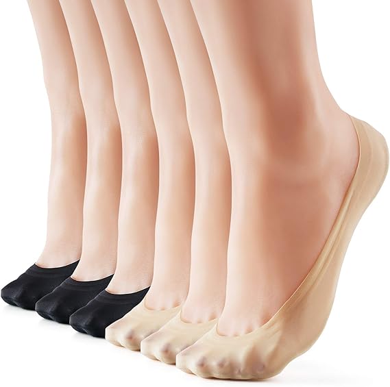 WISVOOO 36 Pairs No Show Socks Women Nylon Ultra Low Cut NonSlip Thin