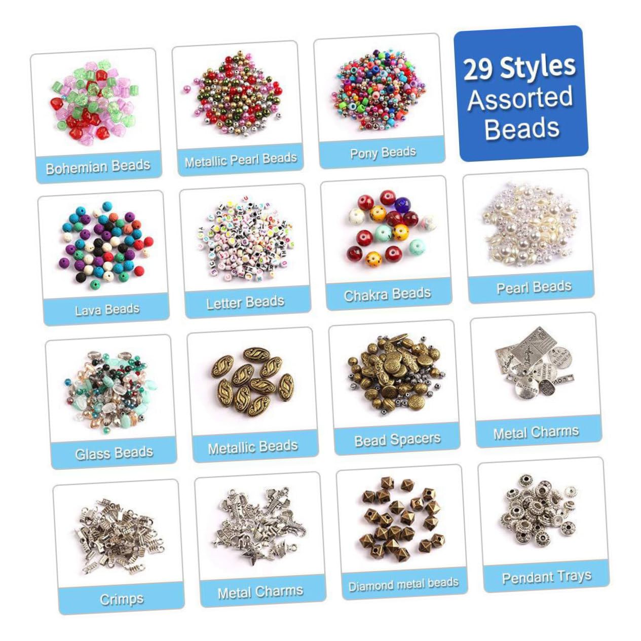 1960pezzi Perline Per Braccialetti Fai Da Te Acriliche Perline Per Collane Distanziatrici Materiali Di Durature Per Creazione Gioielli Accessori Artigianali Personalizzati