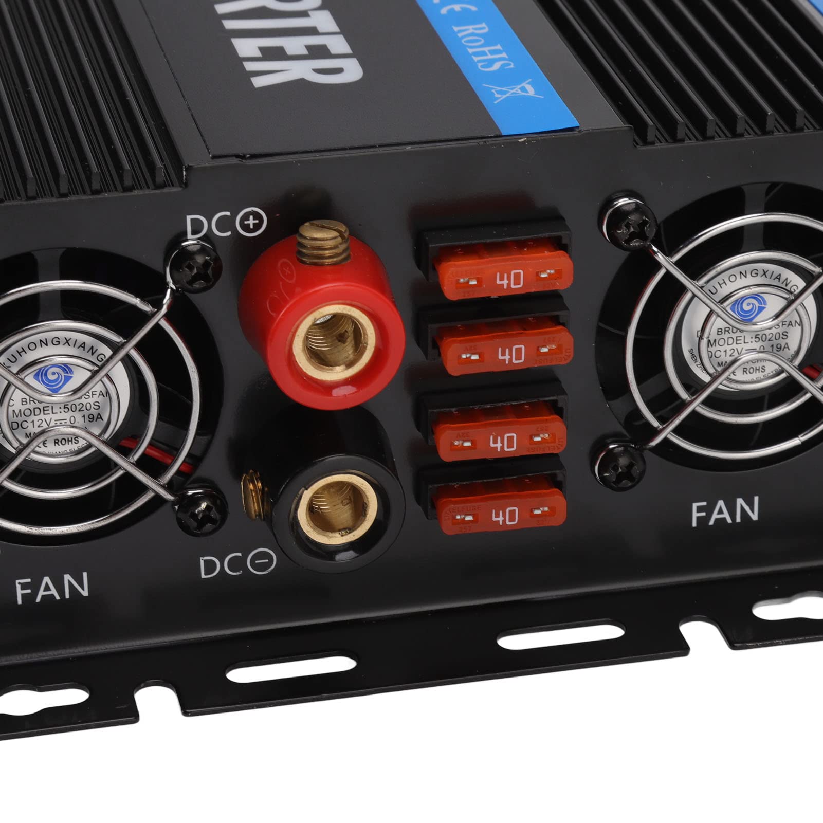 Domary Inverter di Potenza da 6000 W 12 V a Onda Sinusoidale con Doppie Ventole di Raffreddamento e Interruttore Remoto per Solare Domestico