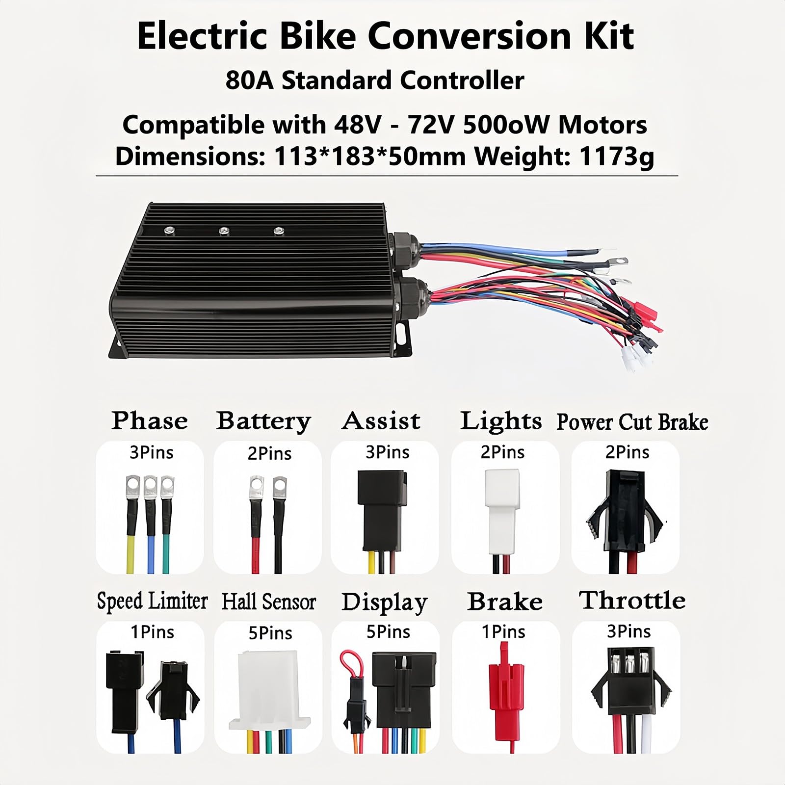 Zestaw do przebudowy roweru elektrycznego 72 V 5000 W, prędkość 100 km/h, tylne koło przesunięte 150 Mm, kompatybilny z MTB 24–29 cali, 5 KW, 3-trybowy kontroler 80 A,