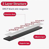 Vista 2 de Rollo de cinta magnética adhesiva de 20 pies con respaldo autoadhesivo 3M, tiras de cinta magnética adhesiva flexible de 1/2 pulgada de ancho