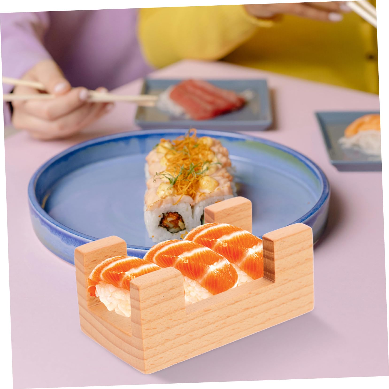 PRETYZOOM 2 Runde Holzteller, 10 Cm – Rustikale Dessertteller Für Snacks, Sushi, Obst & Deko