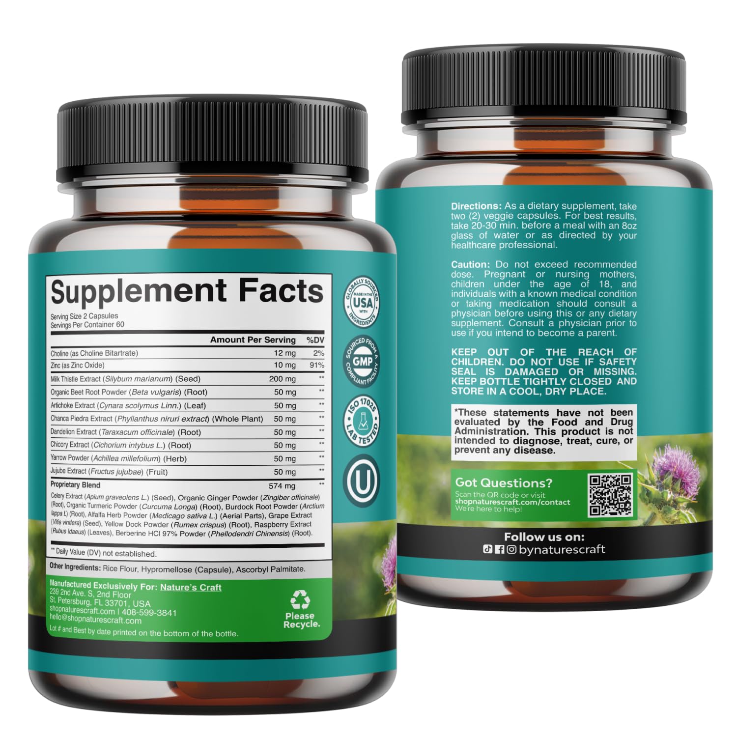 Liver Cleanse Support - Milk Thistle Supplement with Choline - 120 Count — Amazon image 7