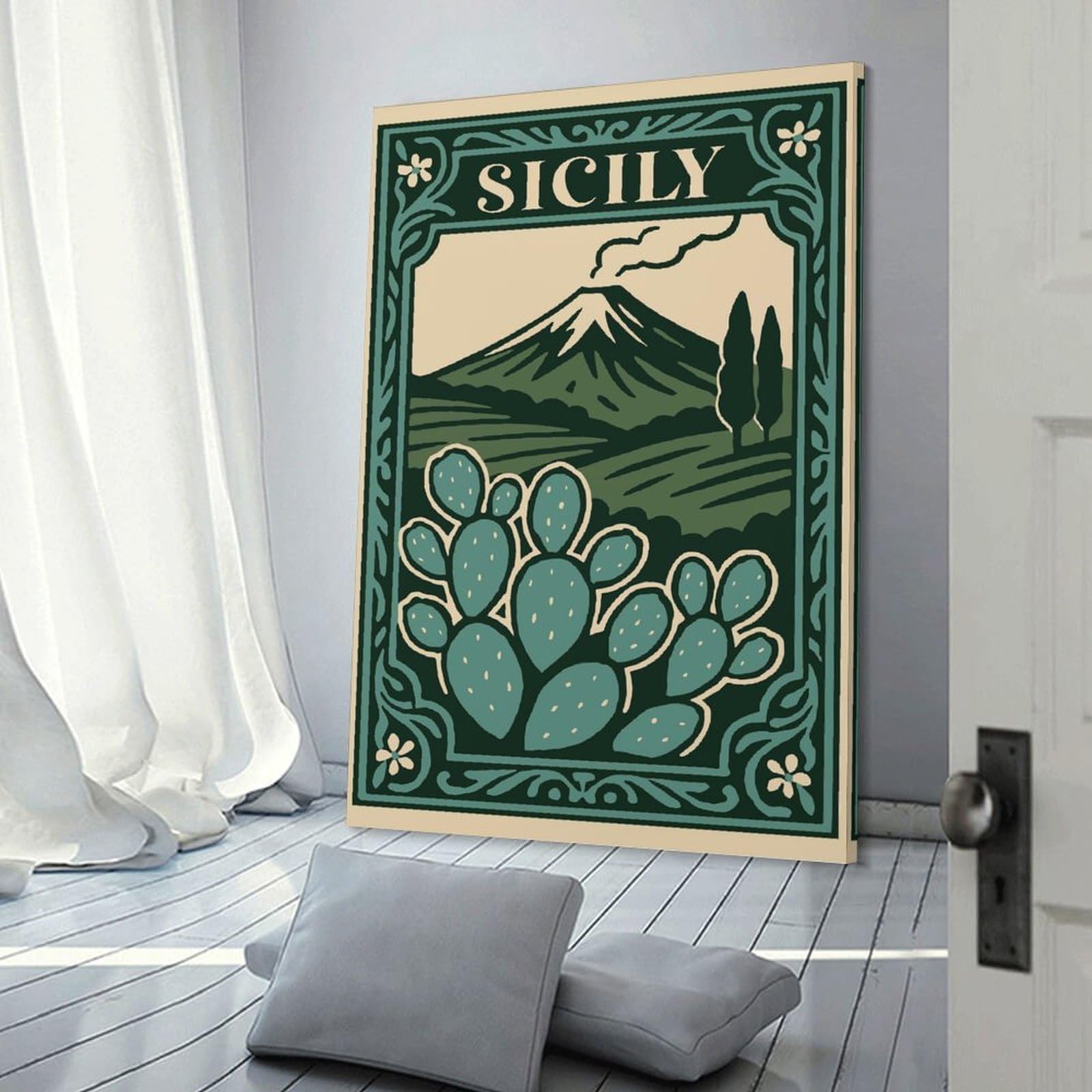 Junmoney Sicily Travel (2) Wall Picture Print 08x12inch(20x30cm), for Lounge Decor, Offices Or Entryway Styling, Versatile Wall Decor for Many Rooms