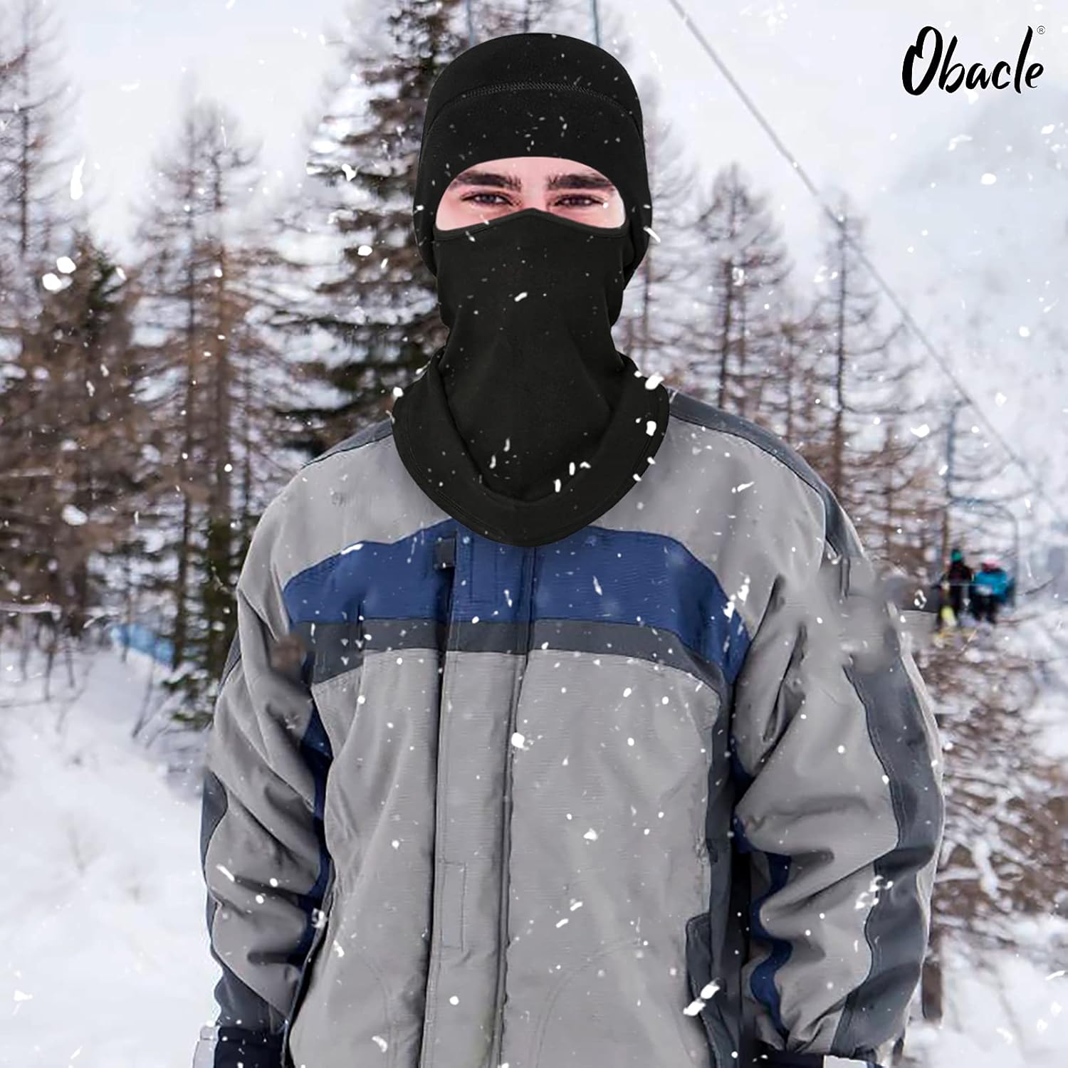 Obacle Balaclava Face Mask Men Women for Winter Cold Weather Warm Ski Mask Black - Image 5