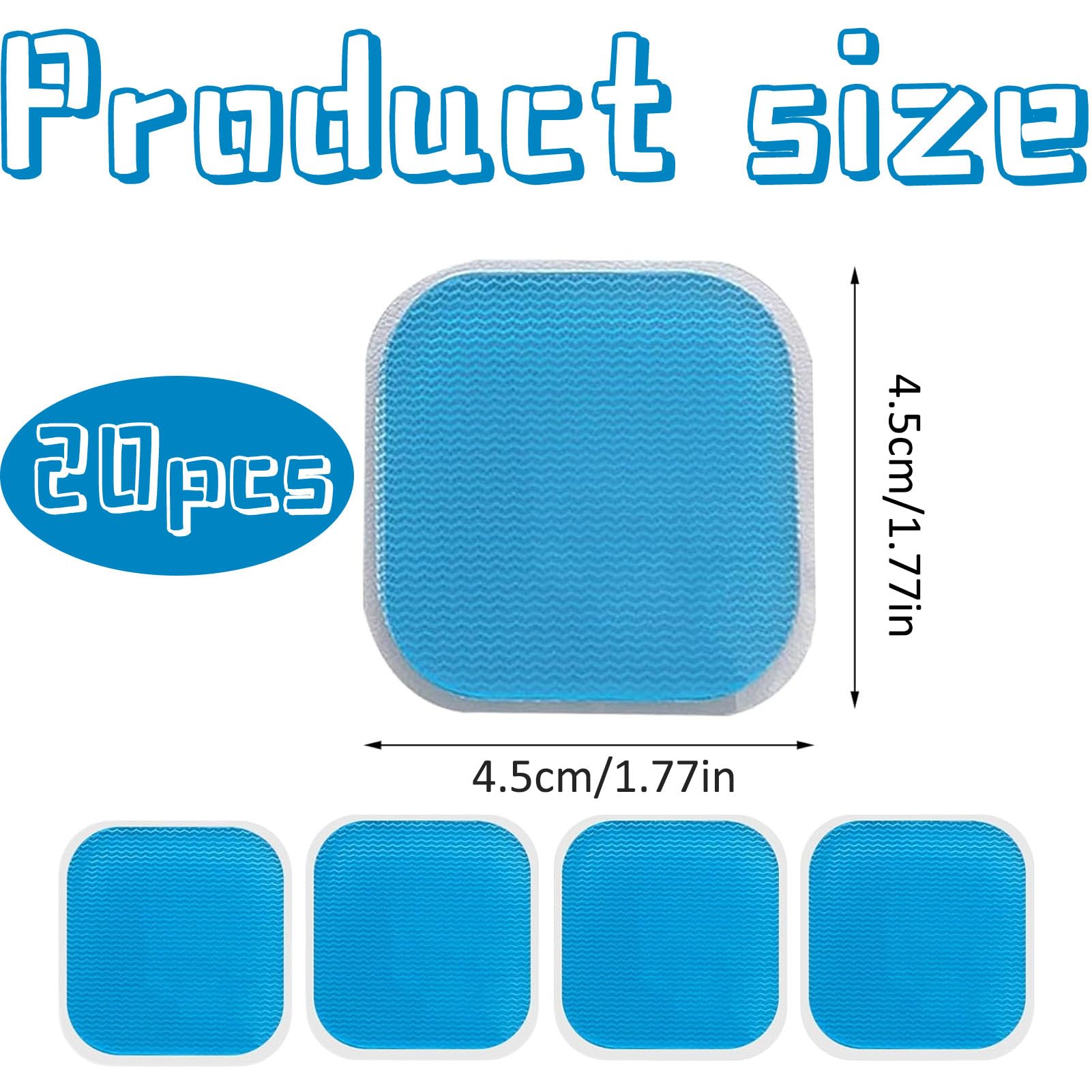 Lot De 20 Coussinets En Gel De Rechange 45x45 Mm - Compatibles Beurer EM 59 Heat Et Appareils EMS Abdominale
