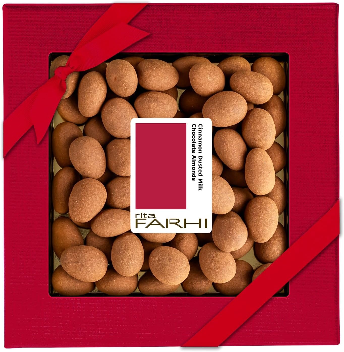Rita Farhi Milk Chocolate Cinnamon Dusted Almonds in a Gift Box 200g - Palm Oil Free