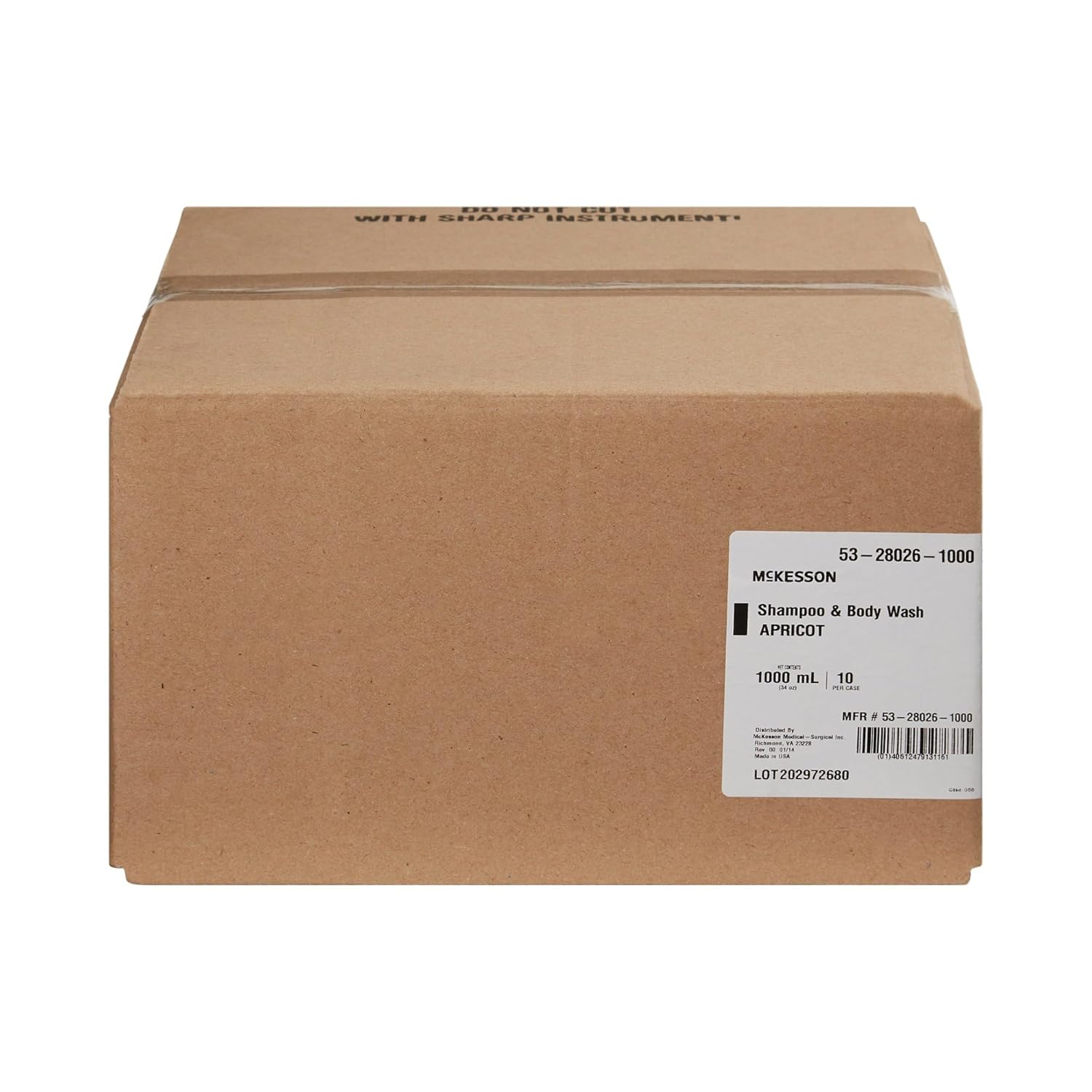 McKesson Body Wash and Shampoo, Refill Bag, Apricot Scent 1000 mL, 10 Count