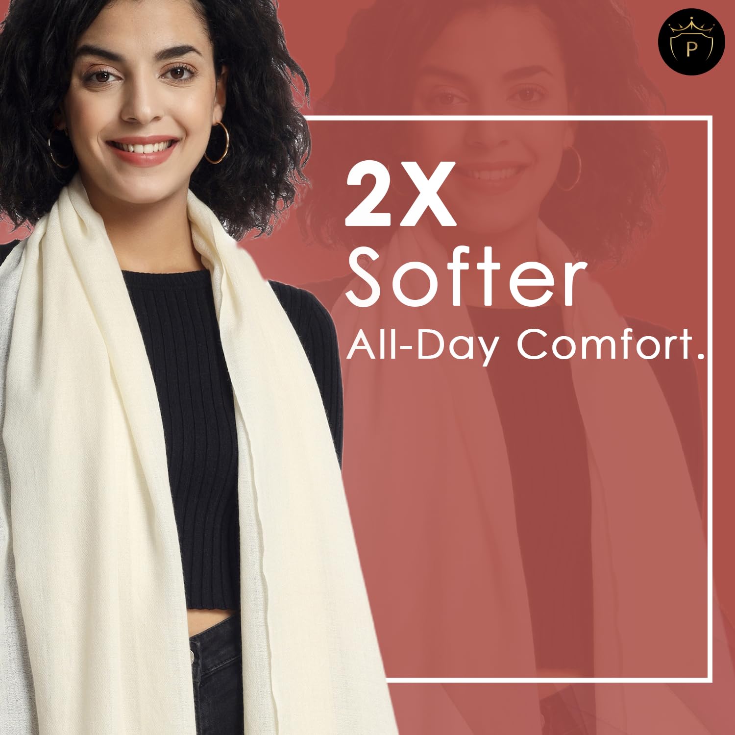 PASHWRAP Szal paszminowy Kobiety Mp Scarf (1 w zestawie)