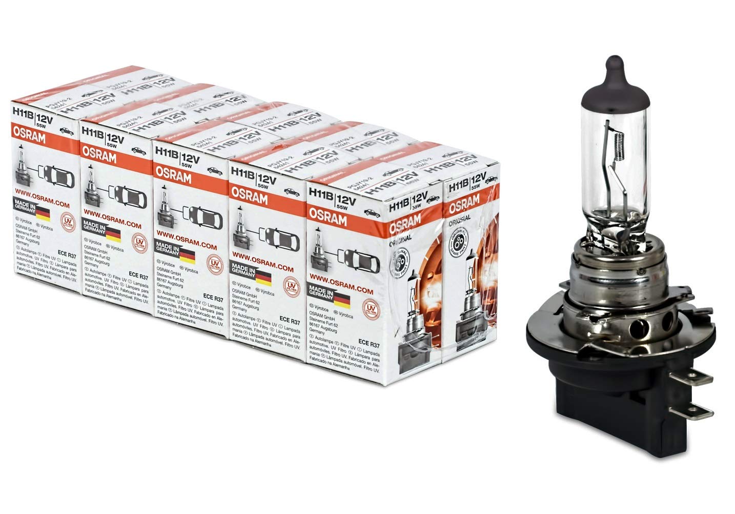 Electronicx Kompatybilny z Osram 64241 Original Line H11B żarówka samochodowa 12 V (10 sztuk)