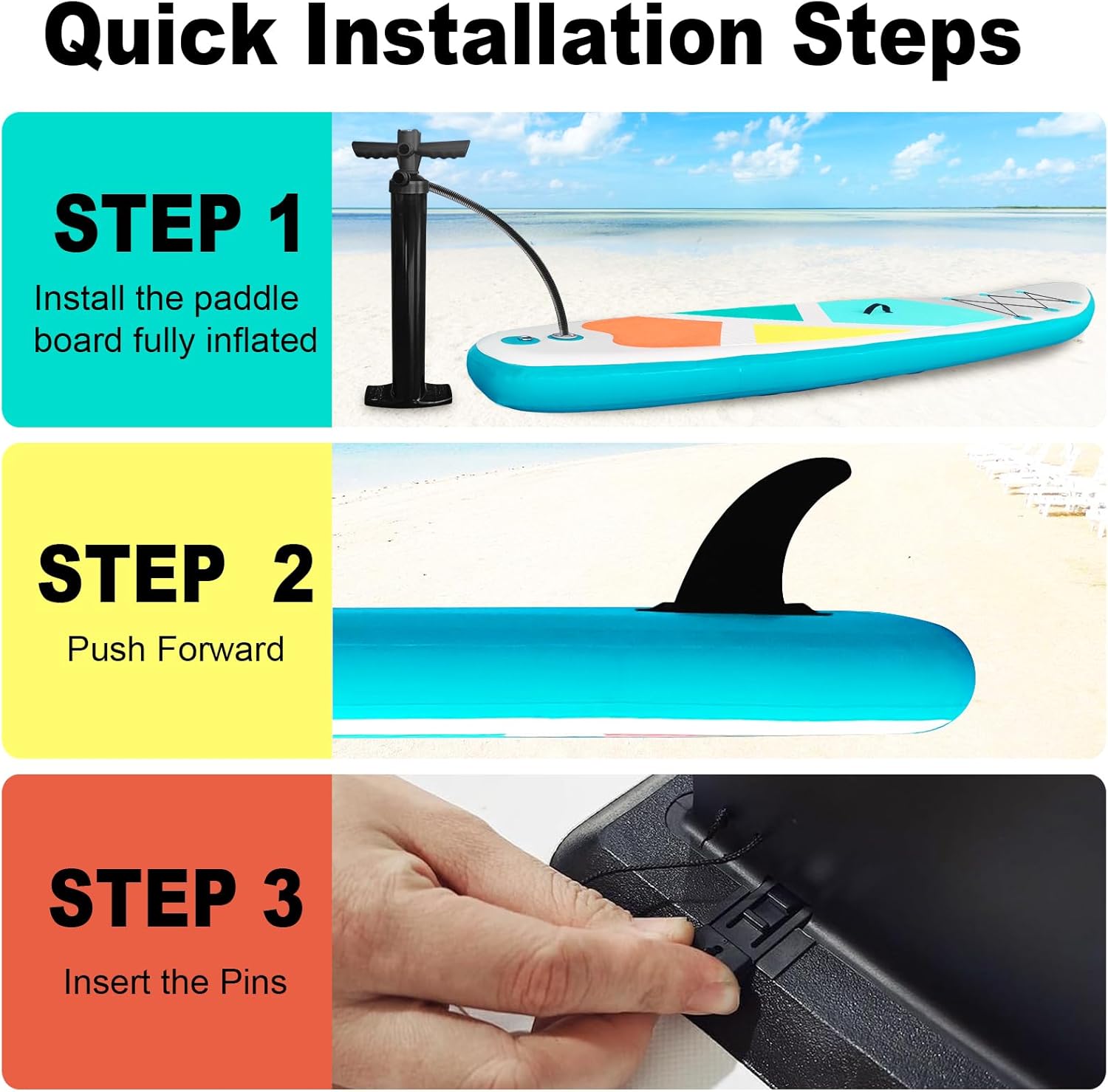 Inflatable SUP Stand-Up Paddle Boards for All Skill Levels, QILEBA 10'4'' Ultra-Light Paddleboard with Durable SUP Accessories, Fins, Paddle, Pump, Leash, Extra Wide Stable Non-Slip Yoga Deck