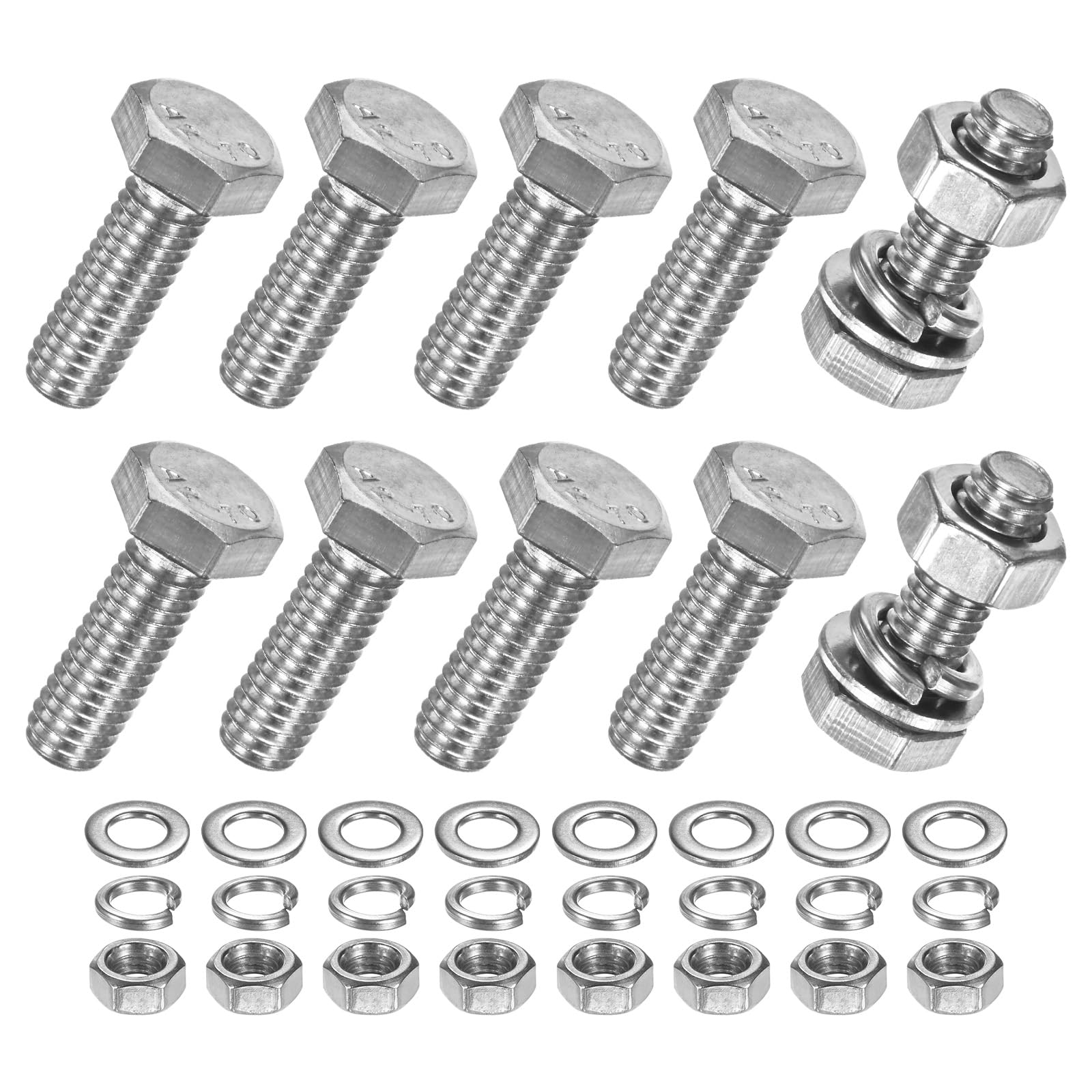 M METERXITY 10-Pack Hex Head Screw Bolt M6x18mm Stainless Steel
