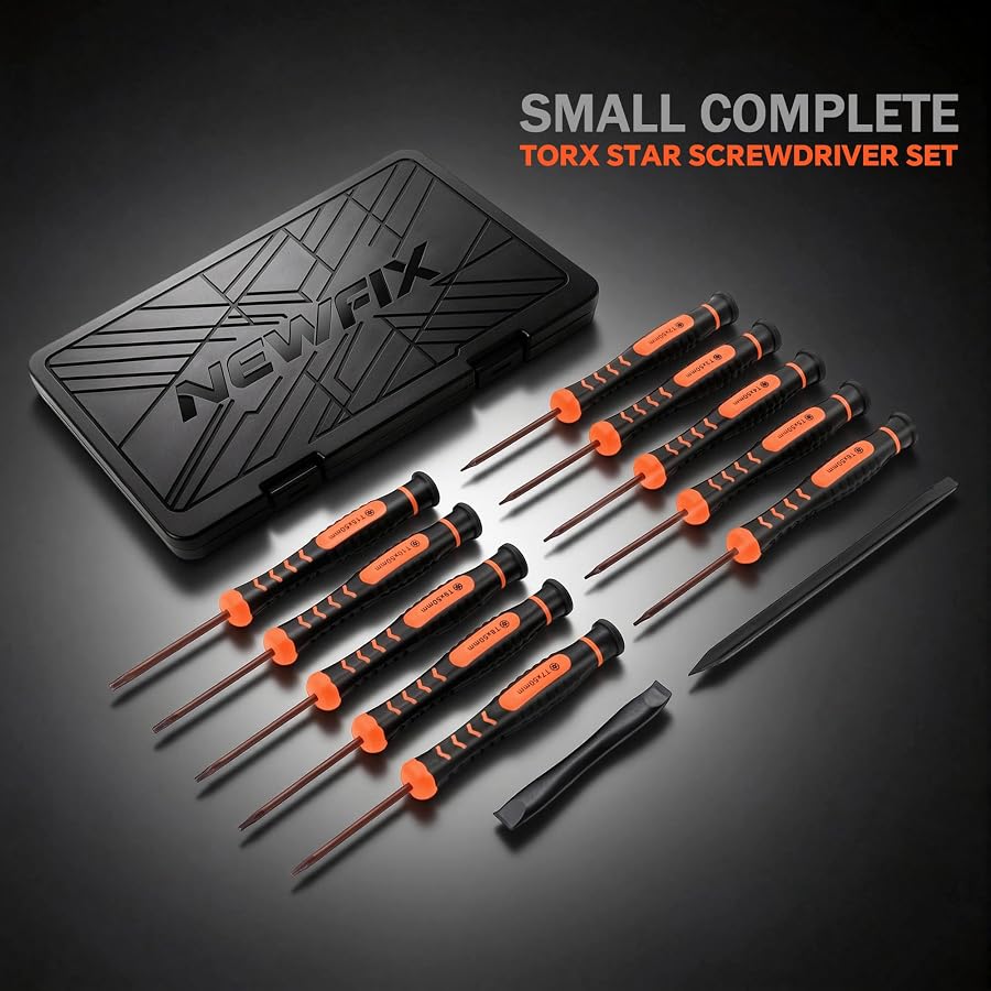 Torx Screwdriver Set with Case, NEWFIX 10-Piece T2-T15 Small Torx Security Bits with T2 T3 T4 T5 T6 T7 T8 T9 T10 T15 Star Driver Tool Kit for Apple,Macbook,Xbox,PS4,PS5,Computer,Knives & Ring Doorbell, image 2