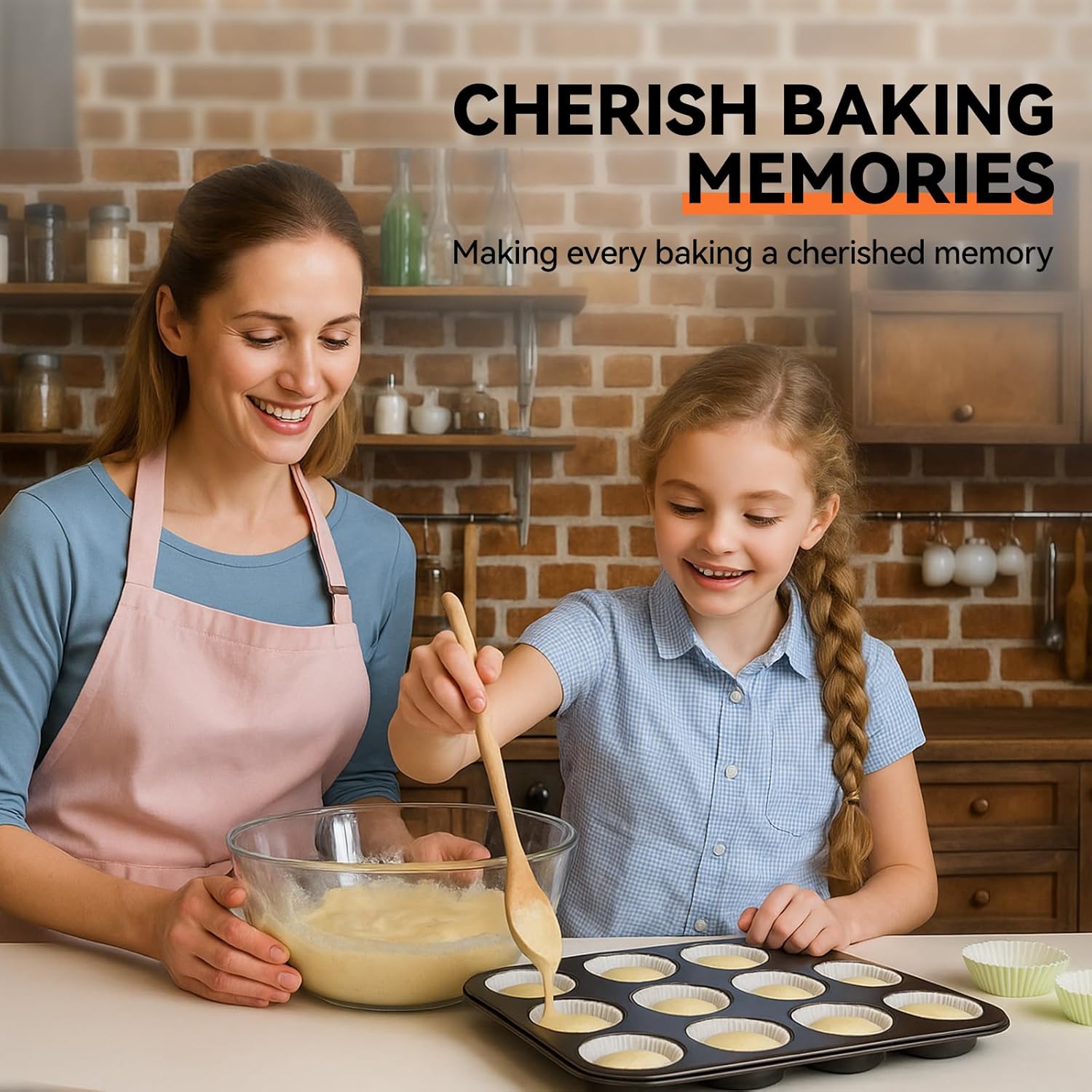 Yoehka 2 Pack Muffin Pan for Baking, Nonstick Cupcake Pan Set, Standard 12-Cups Muffin Tin for Baking Cupcakes, Carbon Steel Baking Supplies - Image 8