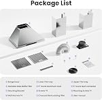 IKTCH 30-inch Wall Mount Range Hood 900 CFM Ducted/Ductless Convertible, Kitchen Chimney Vent Stainless Steel with Gesture Sensing & Touch Control Switch Panel, 2 Pcs Adjustable Lights(IKP02-30'')