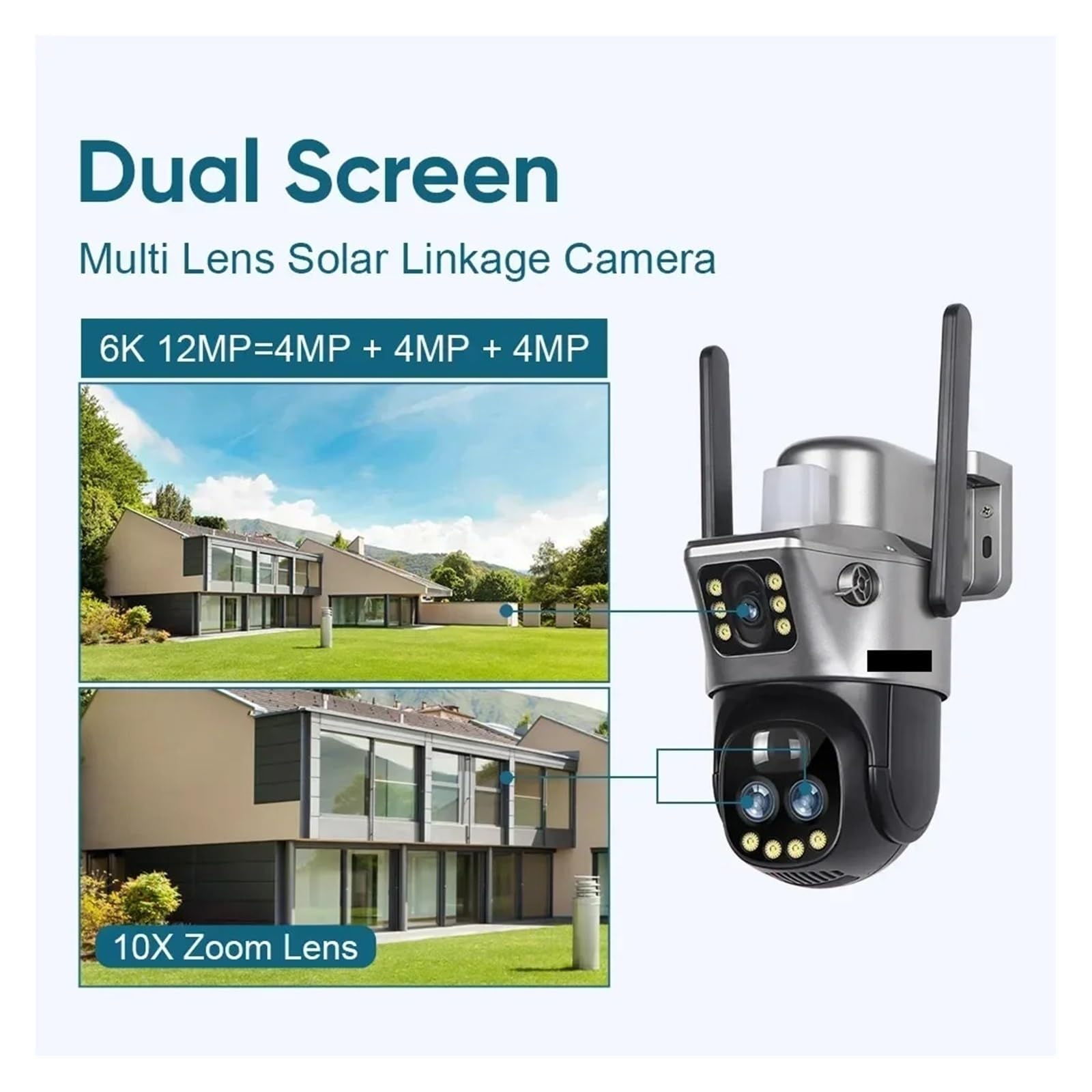 Caméra Solaire à Double Objectif 8MP 4K 4G WiFi