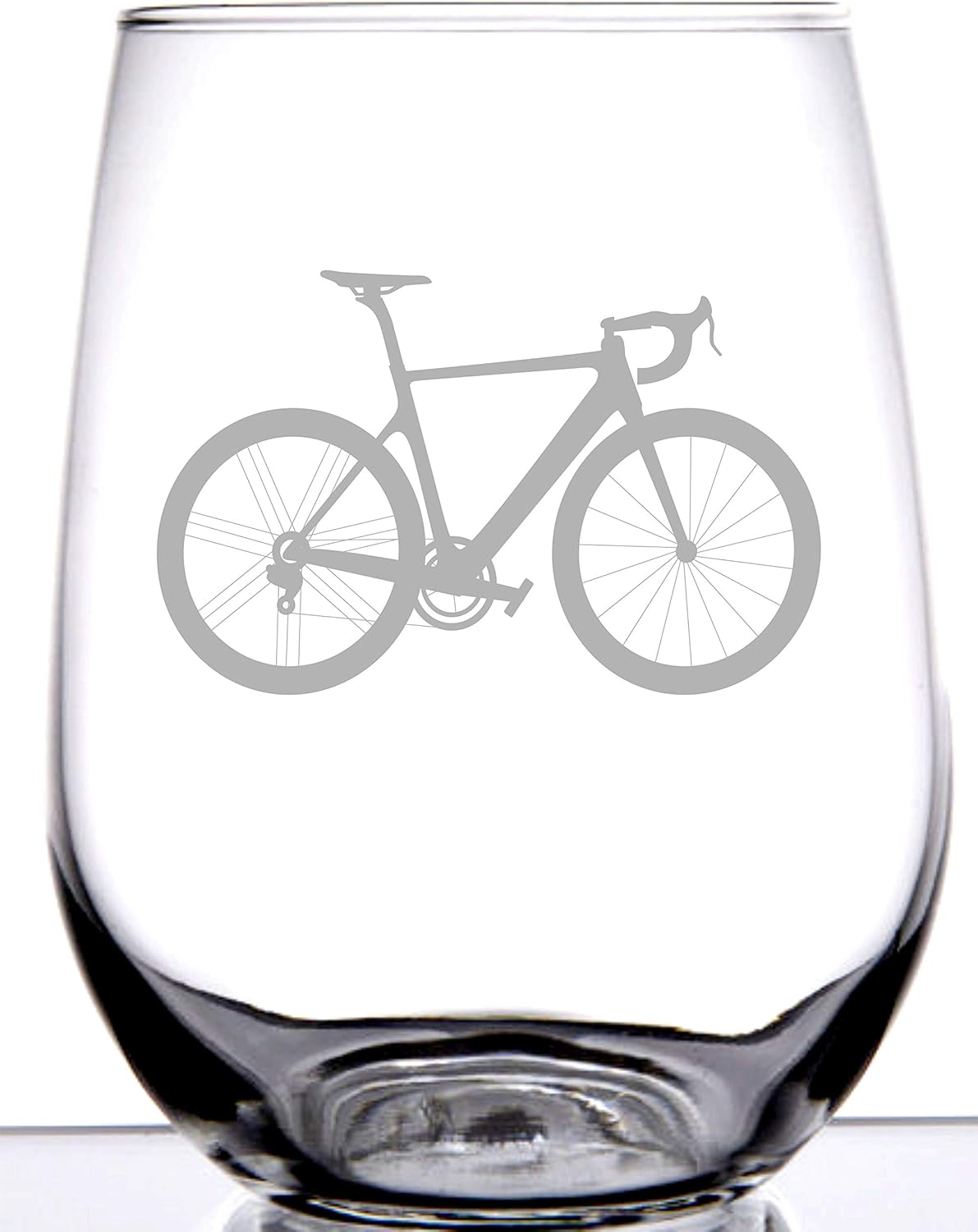 IE Laserware Bike Boneshaker Stemless Wine Glass Laser Etch Embedded Design
