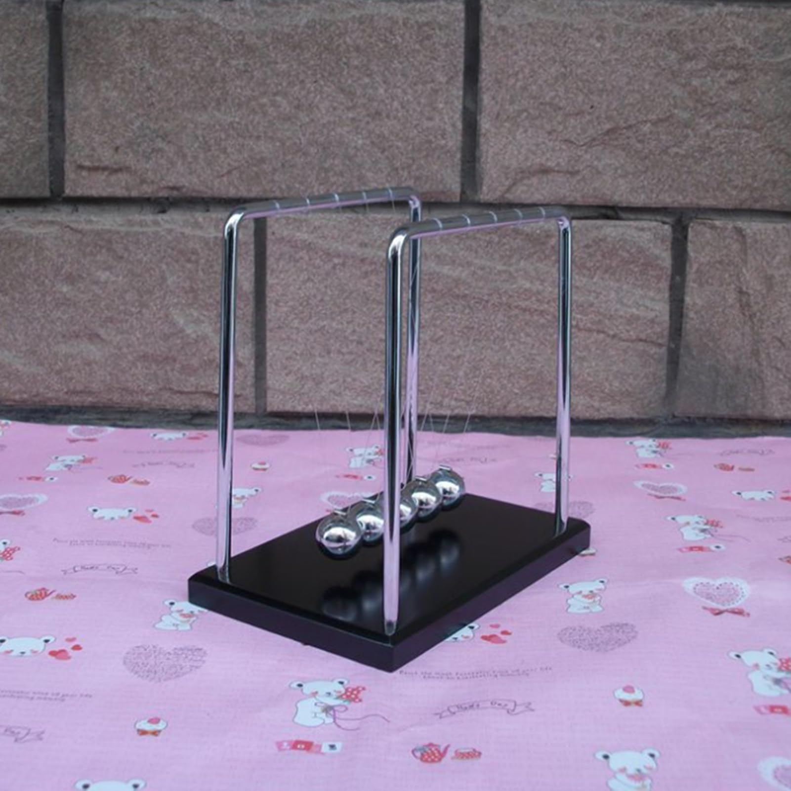 Relaxdays 10 X Newton Cradle - 5 Balanceerballen Voor Op Het Bureau Newton Pendel