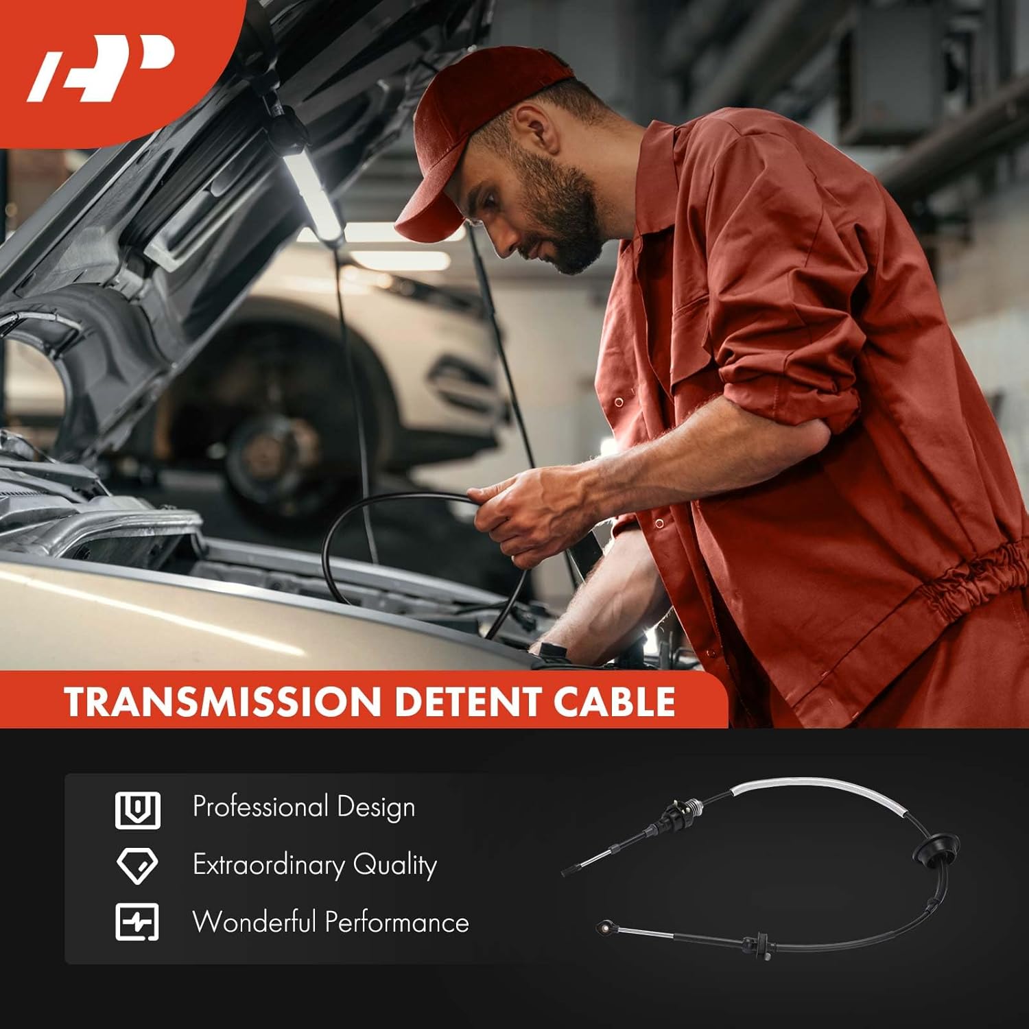A-Premium 49.61 inch Automatic Transmission Detent Cable Compatible with Ford F-150 F150 2004, Without Flow Thru Console