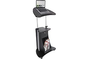 Techni Mobili Sit-to-Stand Laptop Cart on Wheels