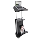 Sit-to-Stand Mobile Medical Laptop Computer Cart, Black, Adjustable Height, B005