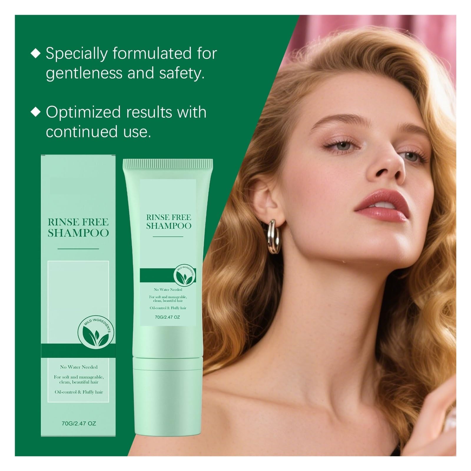 Champú voluminizador sin enjuague | Peina tu cabello rápidamente sin enjuagar, reduce la grasa y mantenlo fresco(2pcs)