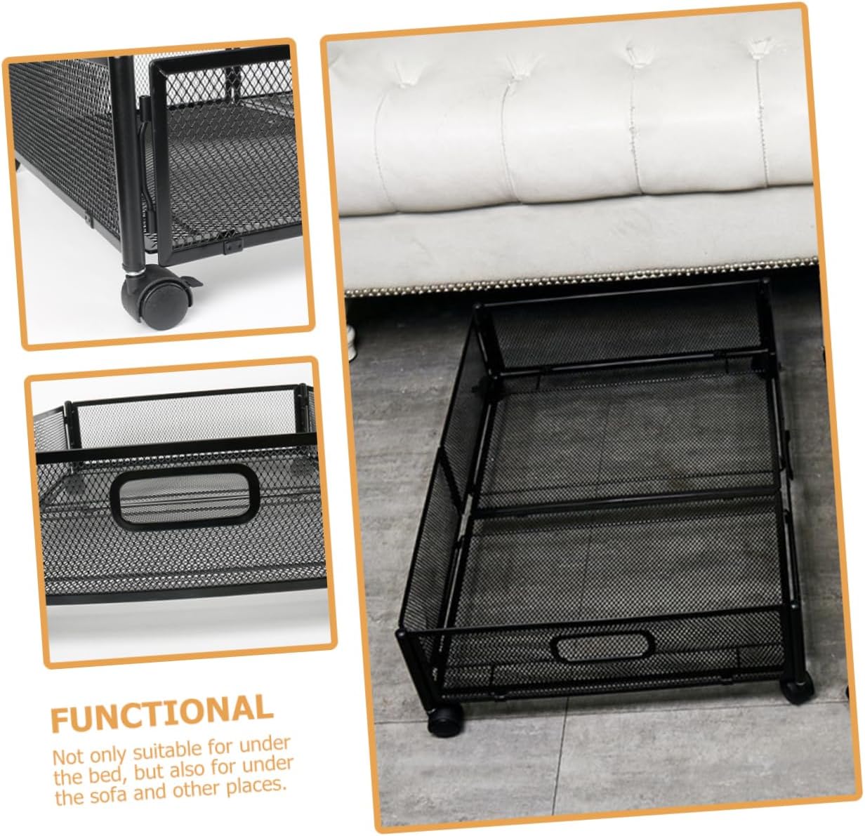 DOITOOL under Bed Storage Organizer Foldable Container for Bedrooms Multi-purpose Holder for Clothes Shoes and More Space-saving Design