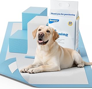 Trainingspads für Hunde 60x90cm – 20 Stück Extra Große PIPI Matten, Super Saugfähig & Auslaufsicher, 6-lagige Einweg Pads, Schnell Trocknend, Anti-Rutsch, Ideal für Große Hunde Indoor