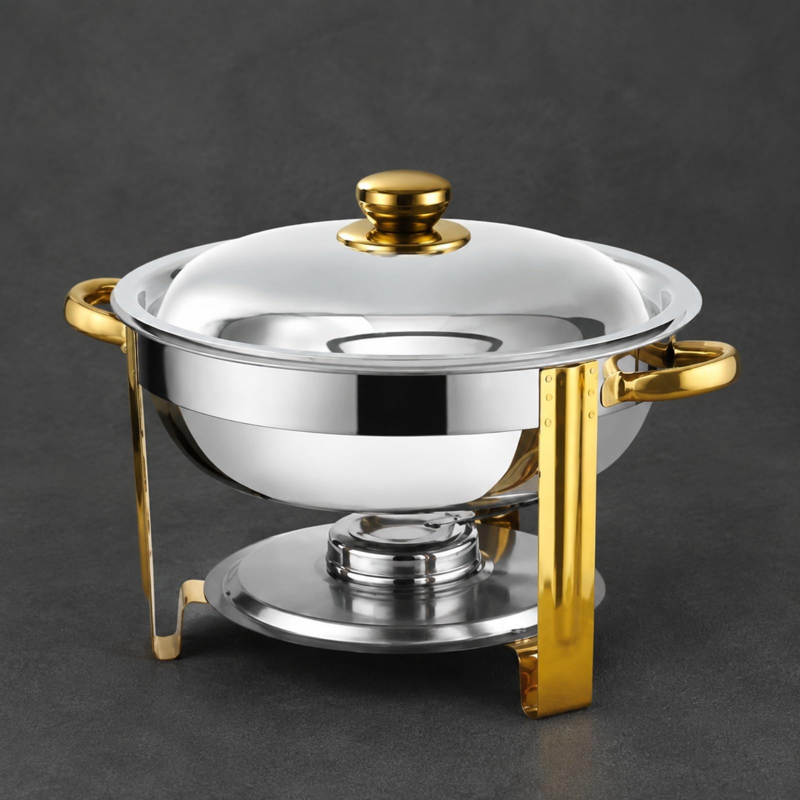 Chafing Dish da 4,5 L Rimovibile Chafing Dish Resistente Corrosione Scaldavivande per Catering, Albergatori, Ristorante, Argento