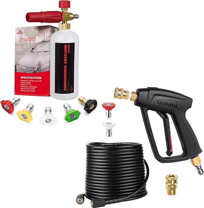 YAMATIC Pressure Washer Gun and Hose, 50 FT Kink Resistant