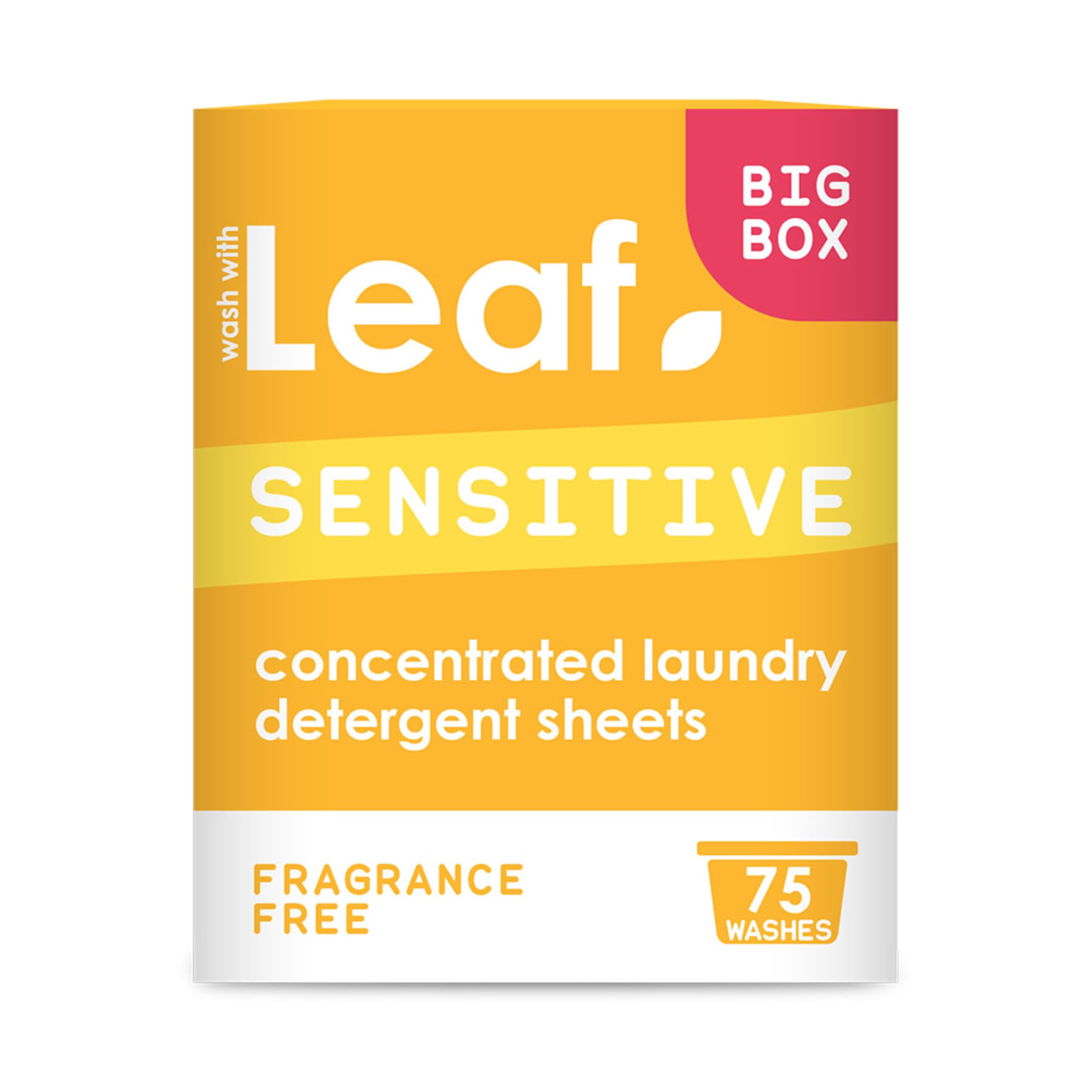 Leaf Laundry Sheets Washing Sheets - Sensitive, Non-Bio, Unscented Concentrated Wash - Planet Friendly Alternative to Capsules, Capsules and Liquid Detergents - Plastic Free, Zero Waste - 75 Washes