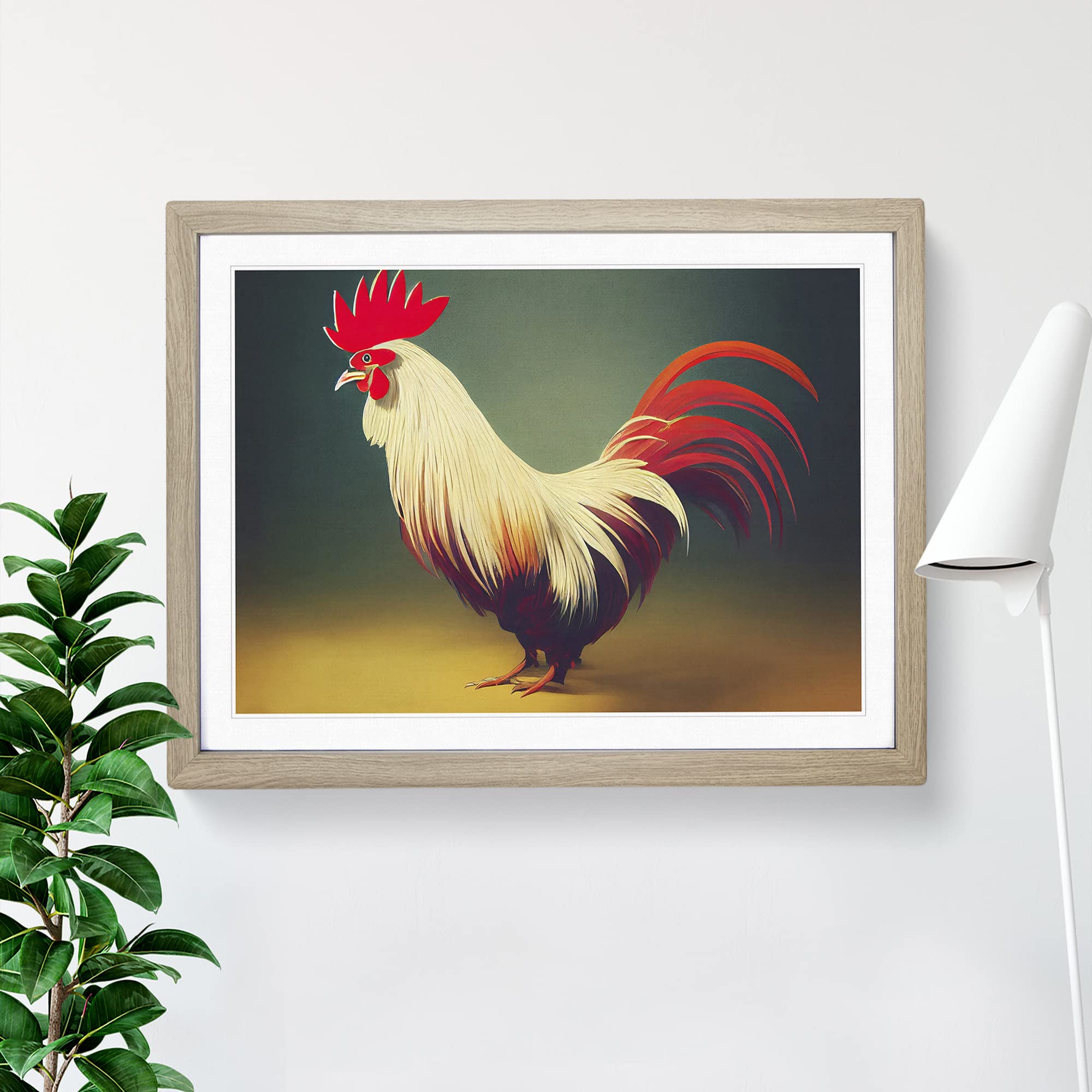 Euphoric Rooster Framed Print, Oak, A3 (46 x 34 cm) - Image 3