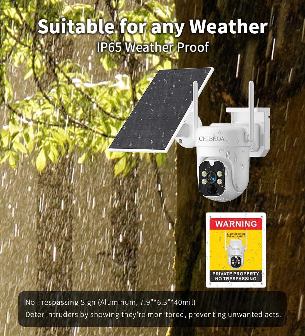 4G LTE Solar Security Camera - No WiFi Cellular Outdoor Camera with 2K Color Night Vision, PIR Motion Detection, 2-Way Audio, Siren Alarm, 360° Live View, SIM Card & 32GB SD Card Included