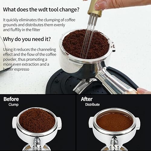 Miniatura 4 de Agitador de café expreso Actualización de acero inoxidable Carcasa de latón puro Los agitadores profesionales de café barista son excelentes