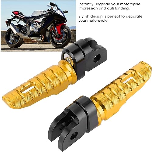 Miniatura 3 de Yctze Pares de reposapiés delantero izquierdo derecho para motocicleta MT‑03 MT‑25 MT‑07 MT‑09 R3 XJ6 (dorado)