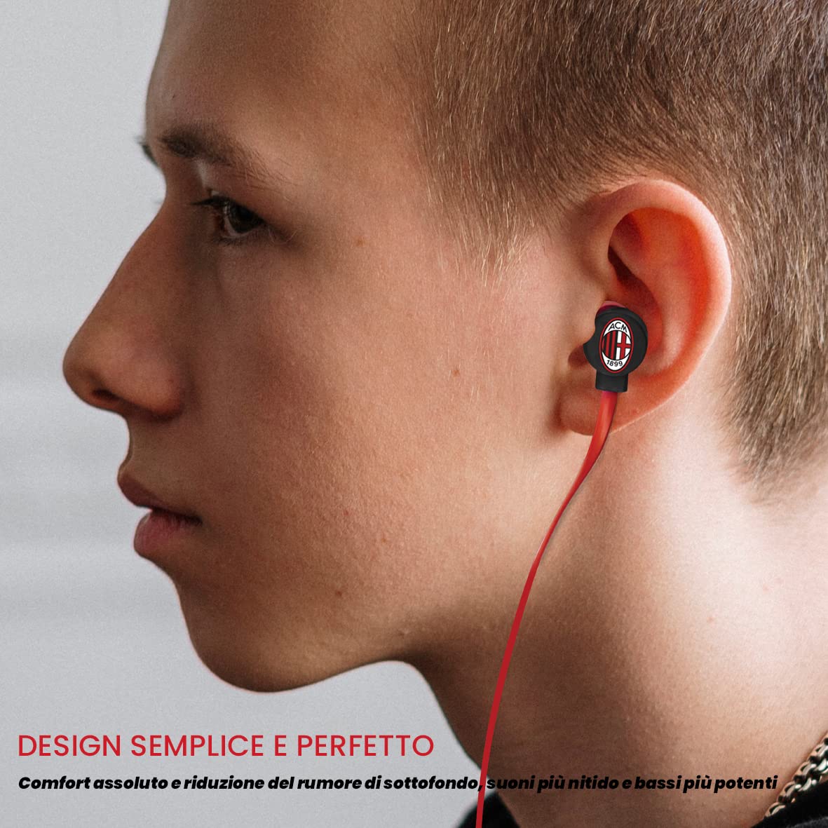 AC Milan AC Milan techmade słuchawki Edition 1899, mikrofon i przycisk funkcyjny, białe