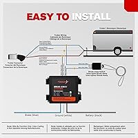 Vista 7 de FIERYRED Kit de freno de remolque de prueba LED con batería e interruptor, sistema de controlador de carga lateral, cargador integrado de 12 V 5