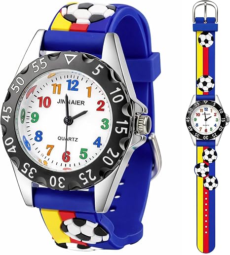 Vspek Montre Quartz Pédagogique Enfant avec Bracelet Silicone Relief 3D Cartoon