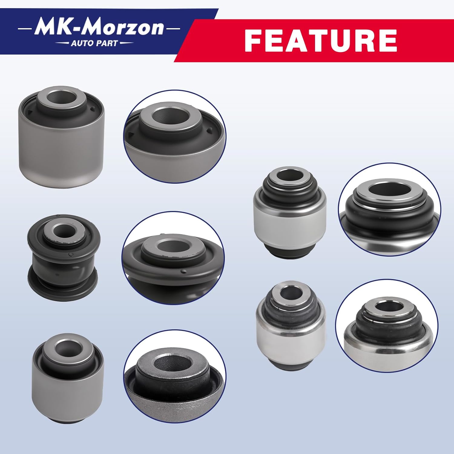 523-318 Rear Suspension Knuckle Bushing Kit Left&Right Side Fit for Ford 2011-2019 Explorer 2013-2019 Police Interceptor Utility Replaces#BB5Z5B758A BB5Z5B759A DB5Z5B758B DB5Z5B759B (10Pcs)