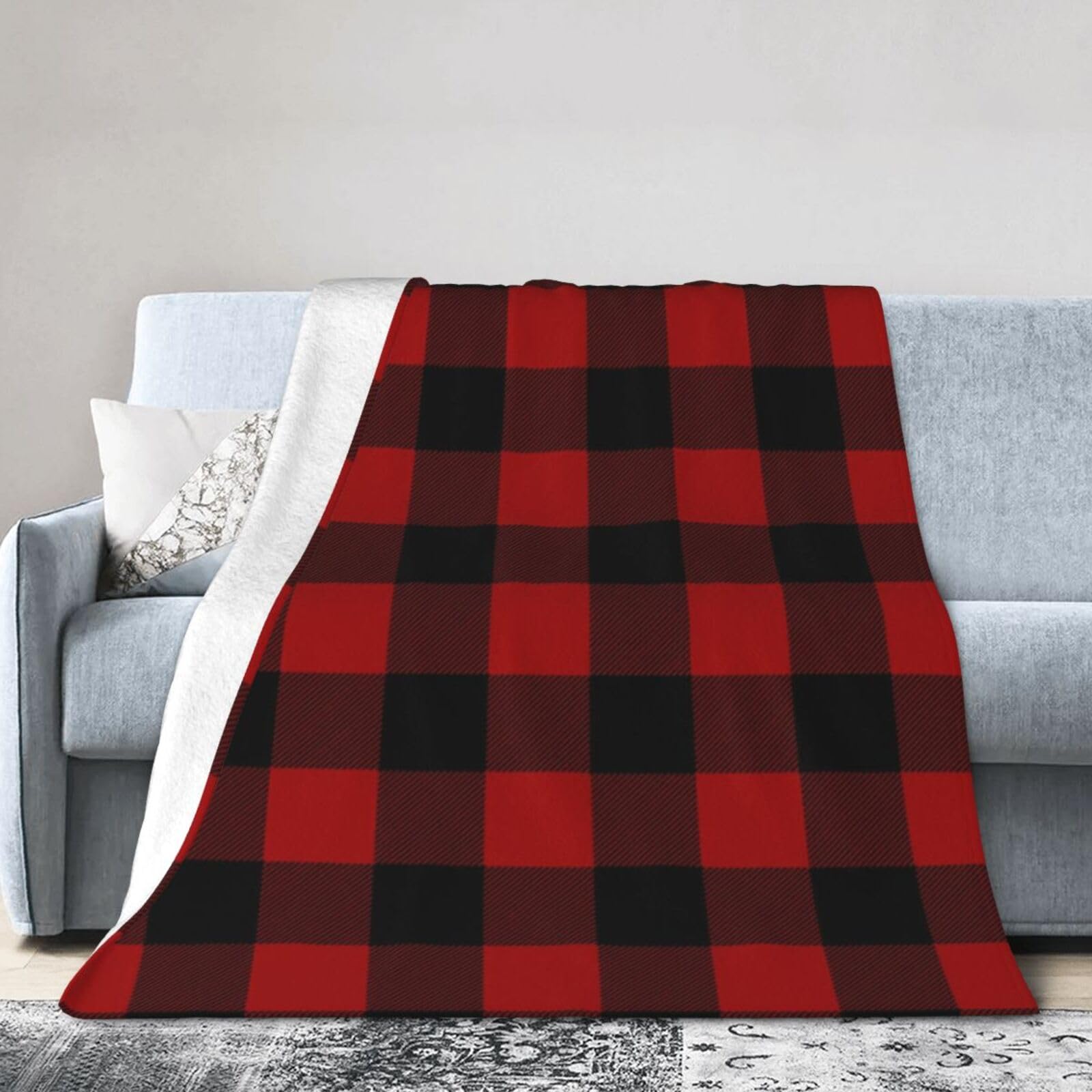 ERTDFXCV Christmas Plaid Blanket 60"x50"
