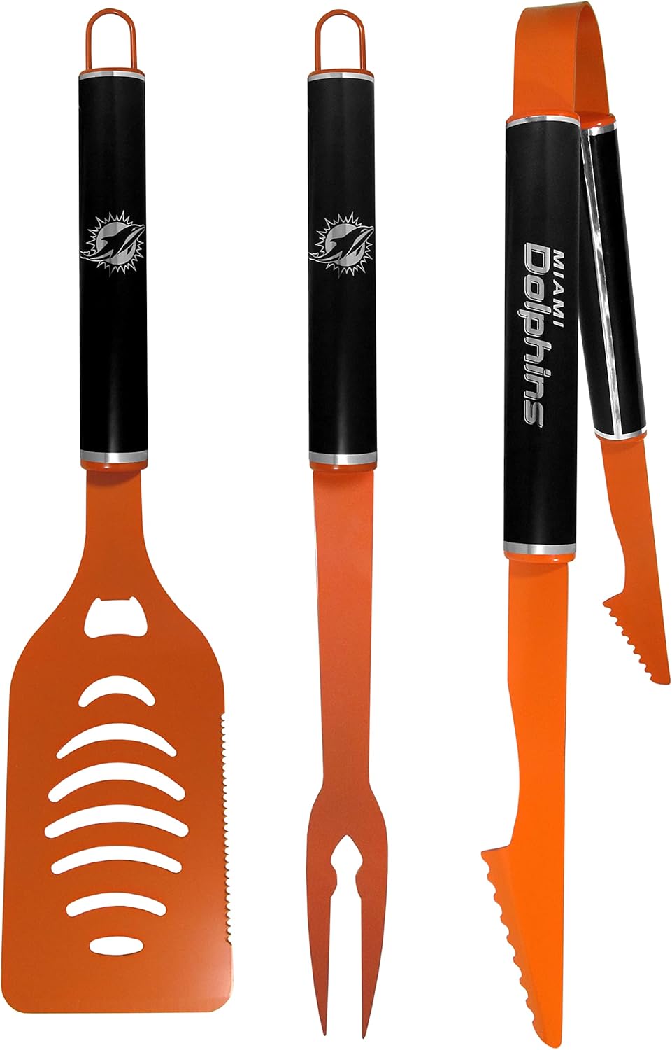 Siskiyou Sports NFL Miami Dolphins 3 pc Color and Black BBQ Set, Team Colors, One Size