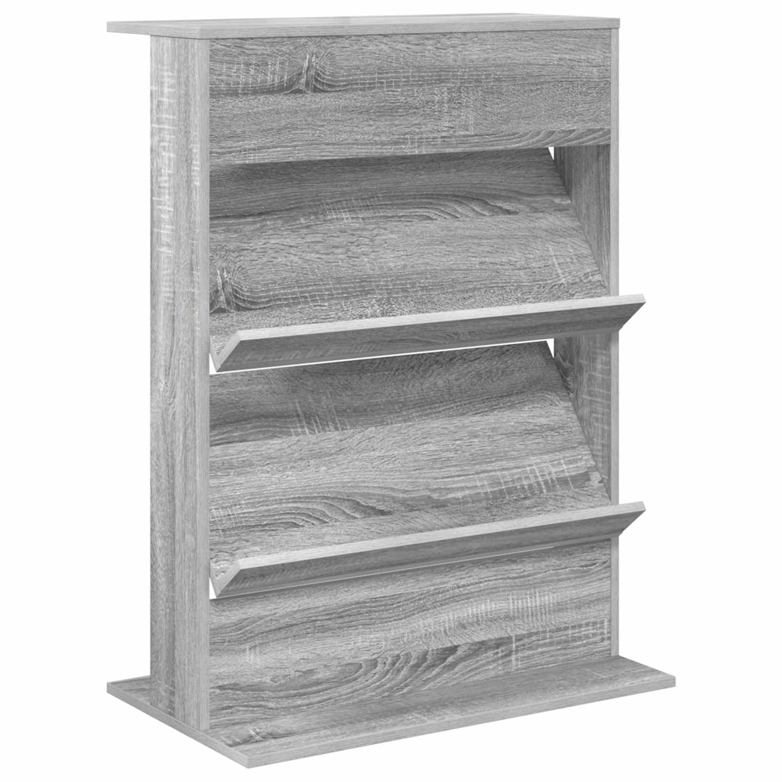 Hothingwell Sonoma szary drewniany stojak na czasopisma 70 x 41 x 96 cm, nowoczesny regał na czasopisma z wolnostojącymi półkami do salonu, biura lub sypialni, minimalistyczny organizer na książki